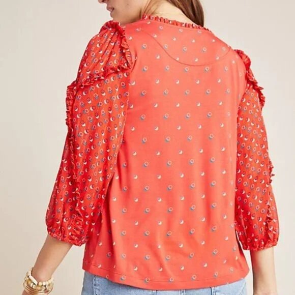 NWT Anthropologie Maeve Jacquin Peasant‎ Blouse Size XS - Picture 3 of 9